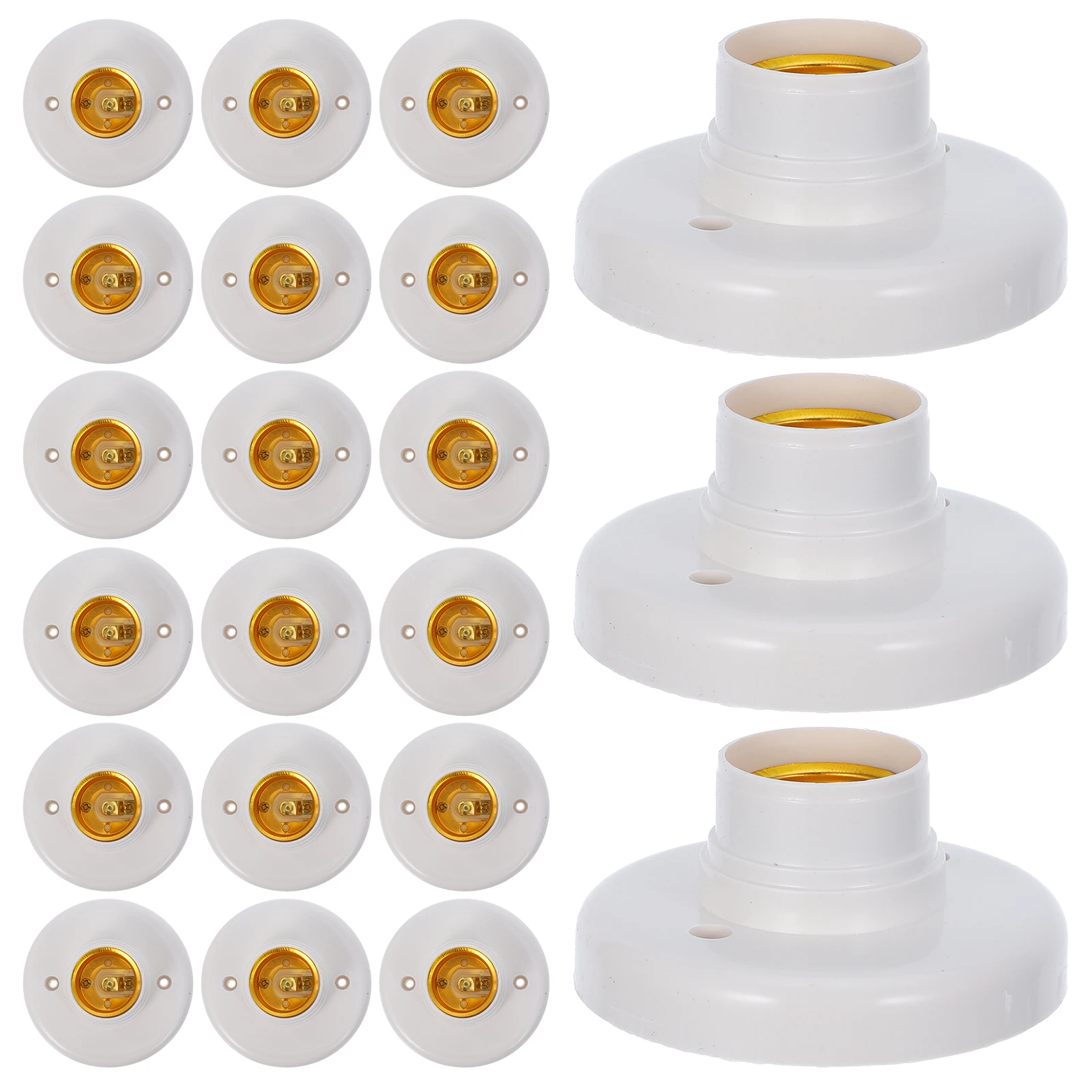 

20pcs E27 Screw Lamp Holder Sockets 220V Ceramic Base Light Bulb Stand Replacement Ceilings Small Bulbs Tools