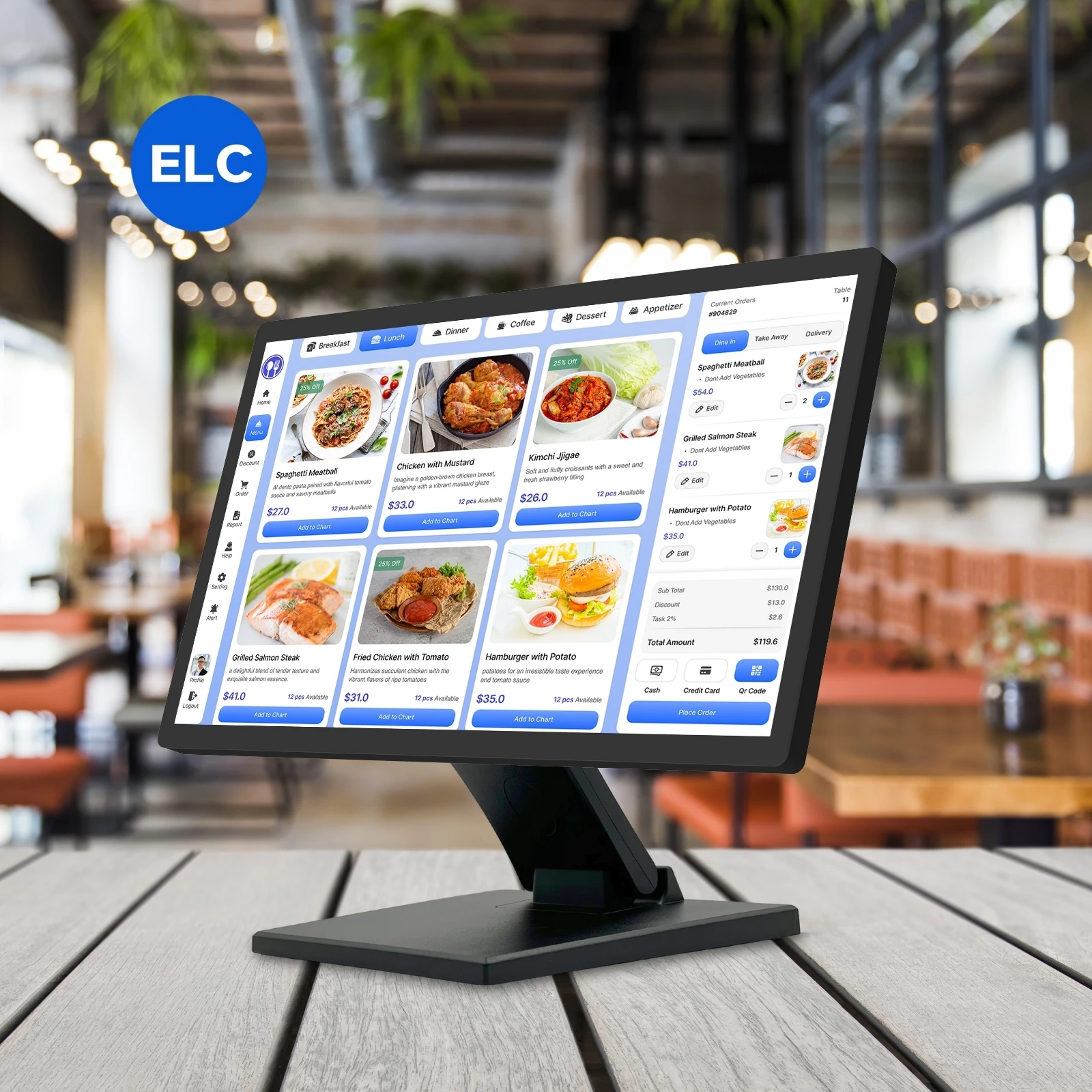 21.5 Inch Android 11 Restaurant Desktop Touch Screen Cash Register POS Systems for Restaurants and Retail Without Software