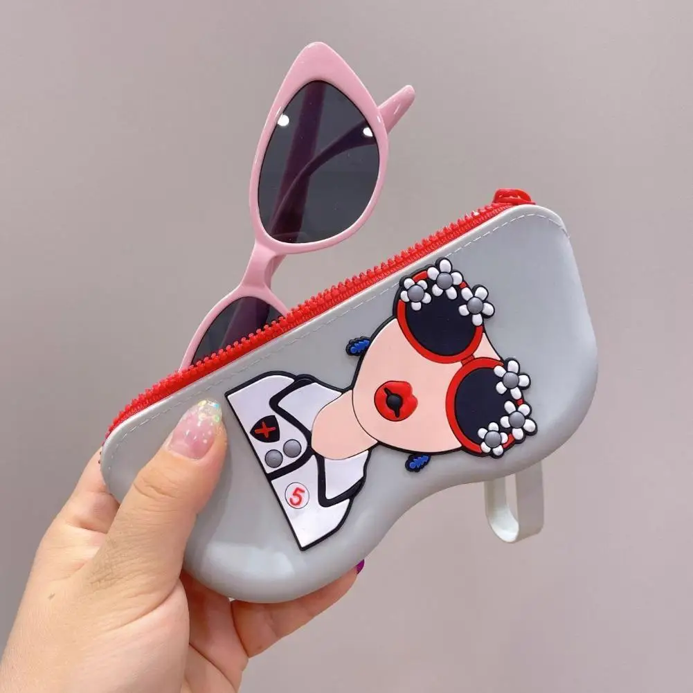 Silicone Sunglasses Pouch Portable Eyeglass Case Anti Drop Soft Cartoon Holder Daily Commute Storage Solution Eyewear Accessory