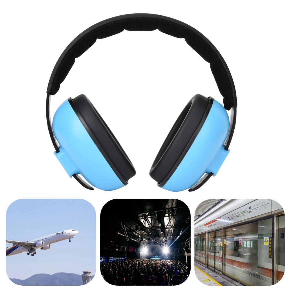 zk30 Earmuffs Noise Reduction Ear Shield Defenders Hearing Protection for Baby Children noise cancelling earmuffs (Blue)