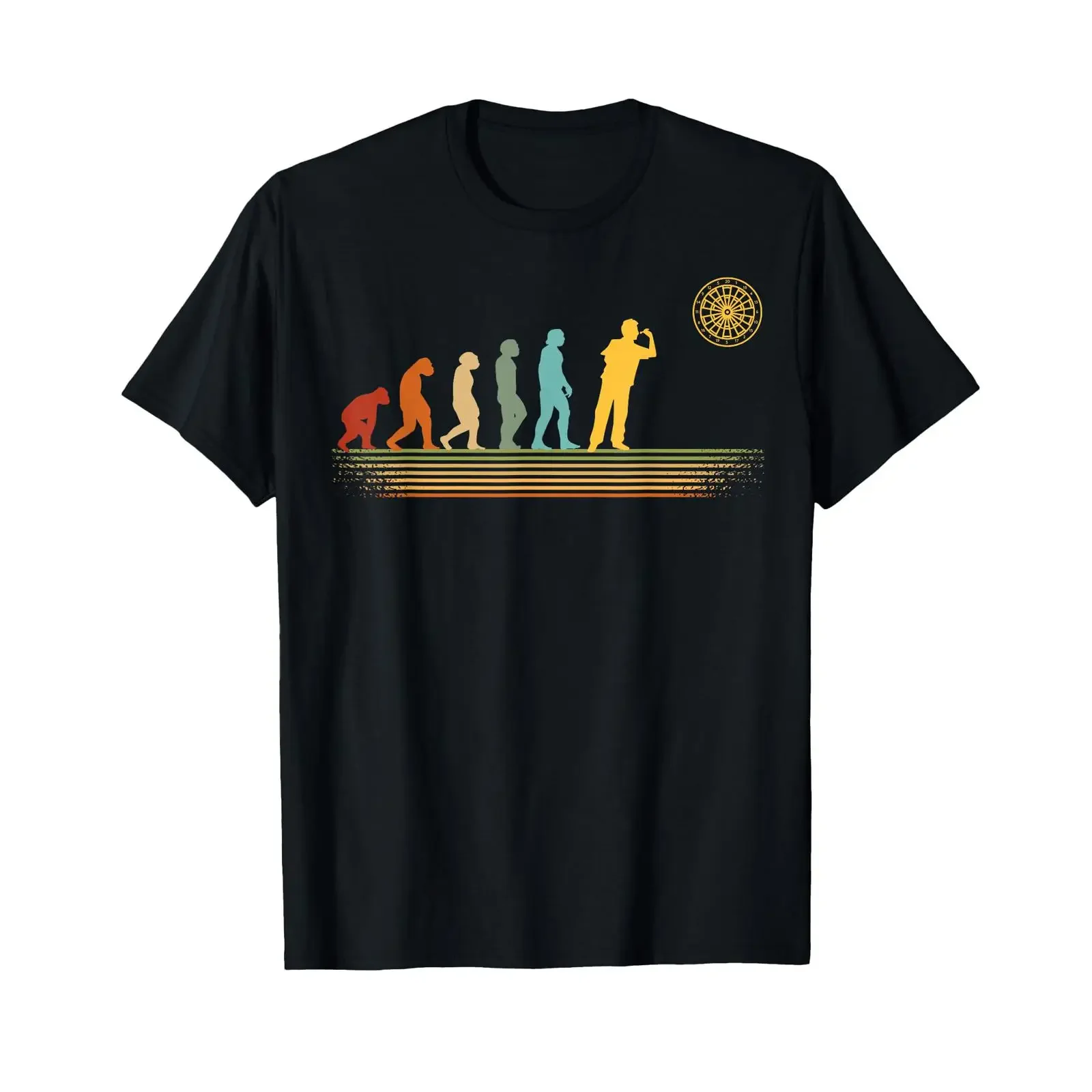 Vintage Dartboard Evolution Dart Arrows Player T Shirt vintage Washed Slightly Versatile Soft Stylish Unisex homme Breathable