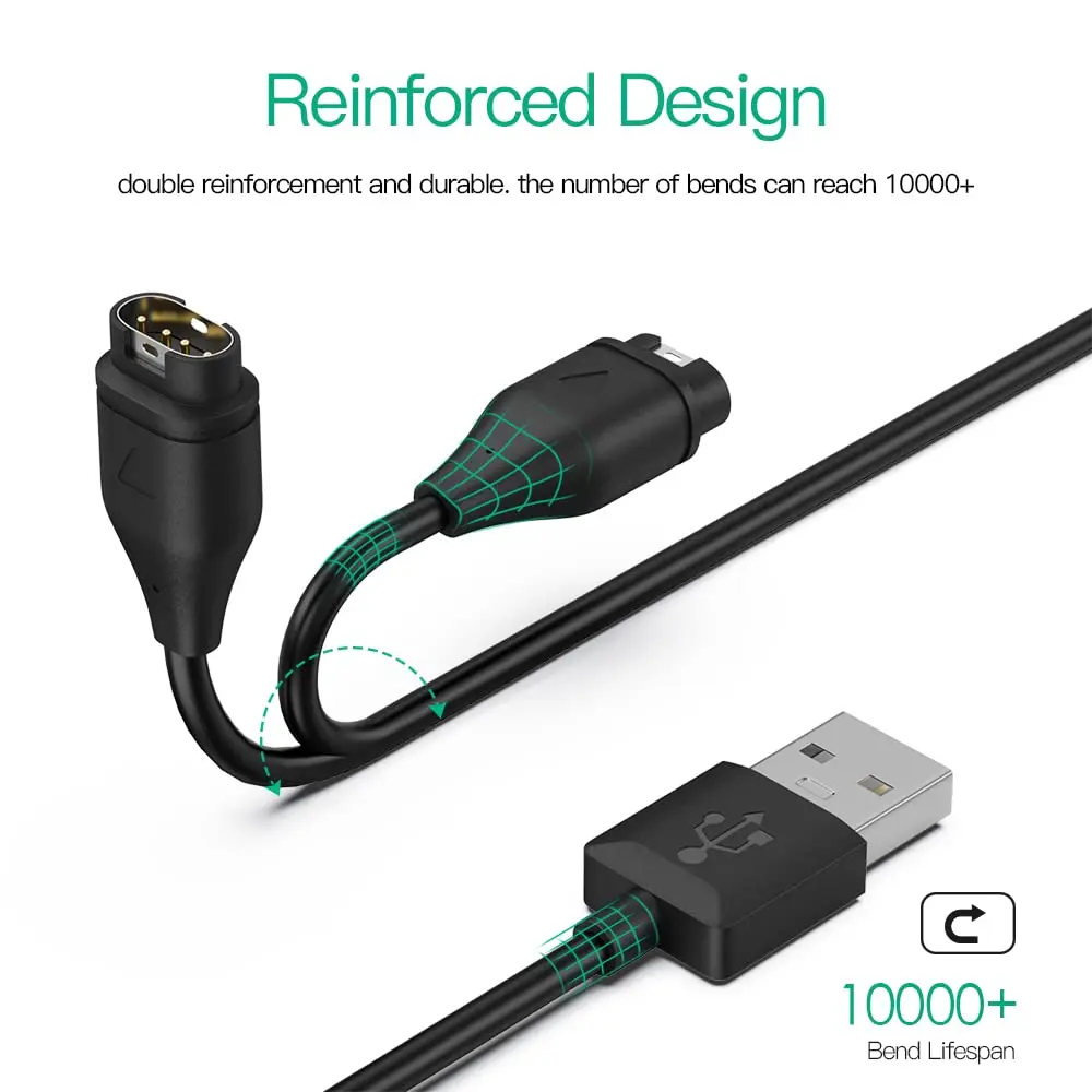 Ladekabel für Garmin-Uhren, für Forerunner 165 255 265 970 965, Garmin-Ladestation für Fenix 8 7 6 Pro Solar Vivoactive – Detail 6