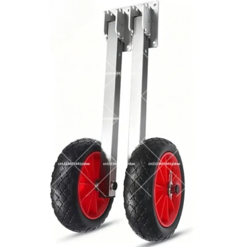 Heavy Duty Rubber Boat Small Trailer Wheel, Aluminum Alloy Fishing Boat Inflatable Tail Wheel for Assault Boat