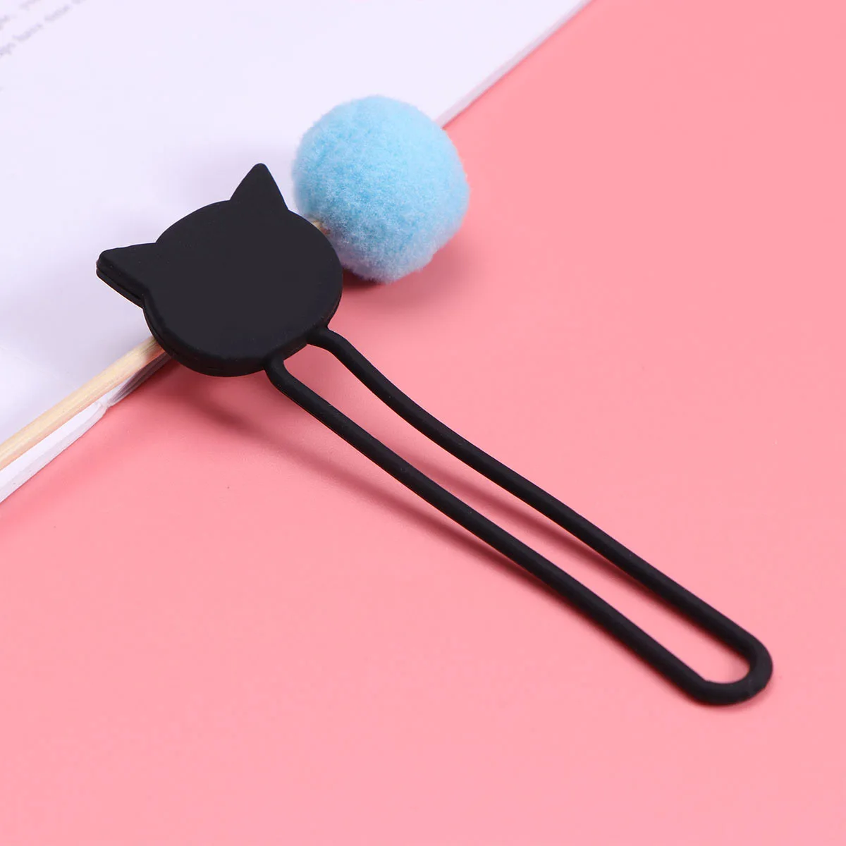 Mini organizer per cavi a forma di animale in silicone a forma di animale, supporto per auricolari compatto nero, protezione per cavi per organizer da scrivania