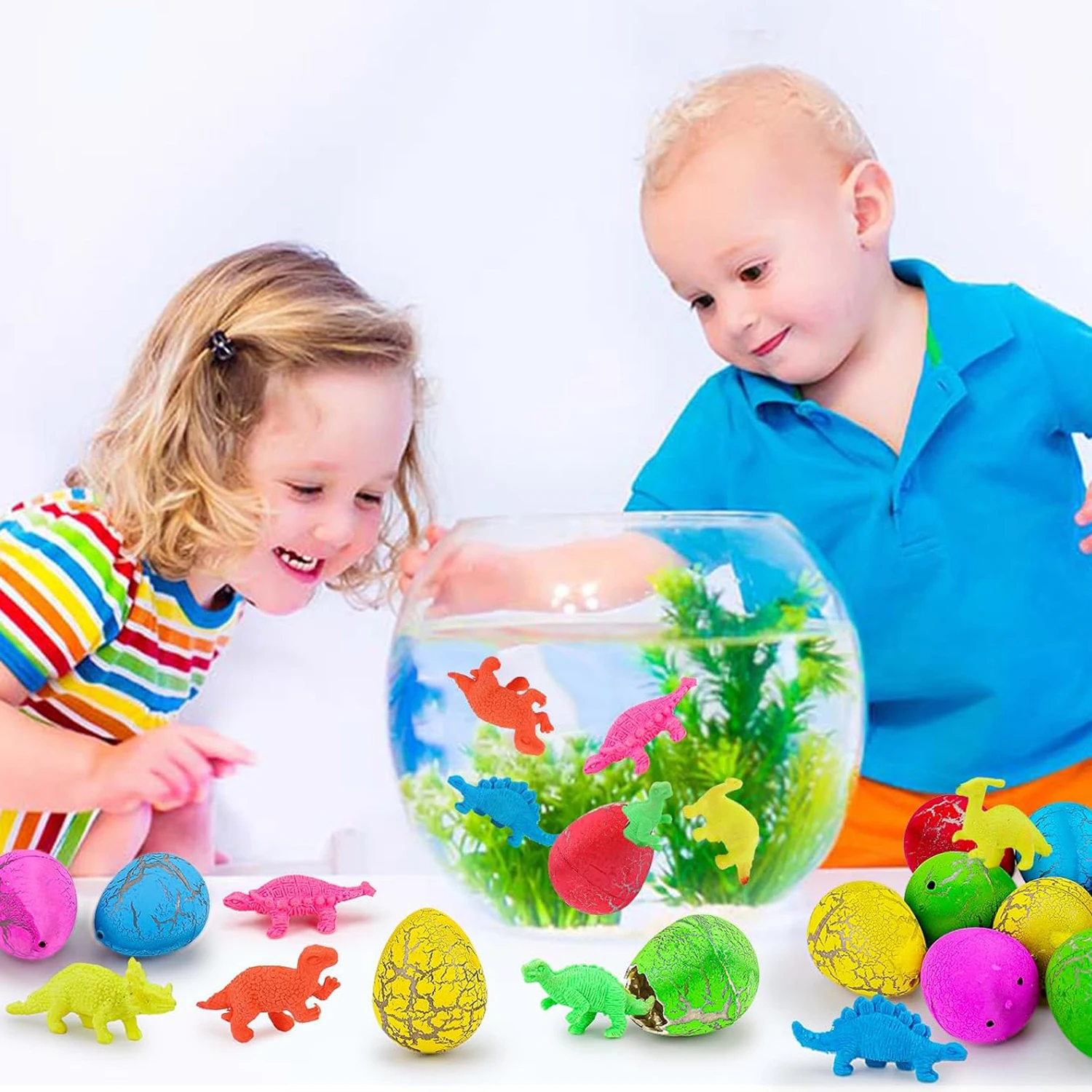 ﻿60PCS/SET Hatch Dinosaur Eggs Children Educational Toys Soak in Water Birthday Creative Novelty Science Education Toy TMZ﻿