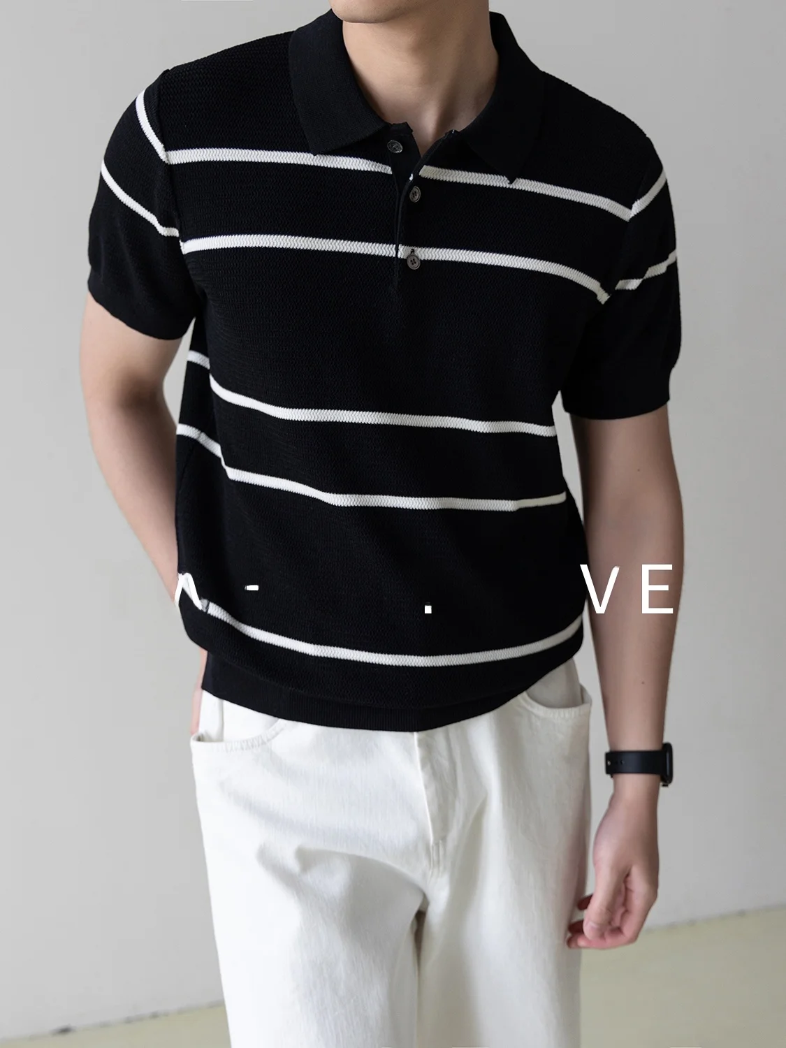 

TWENTY FIVE Men's Summer Casual Knitted Shirt Short Sleeve Mixed Lenzing Lyocell Business Leisure Soft Comfortable Fit