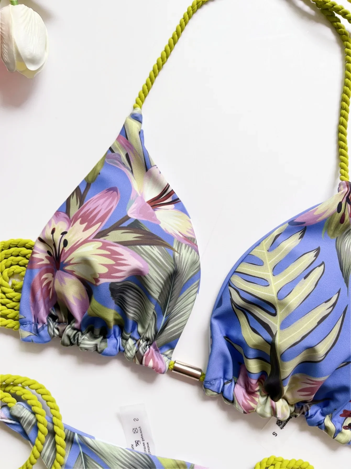 Ruotonsept novo sexy trança corda bandagem conjunto de biquíni feminino maiô de duas peças triângulo maiô biquinis brasileiros