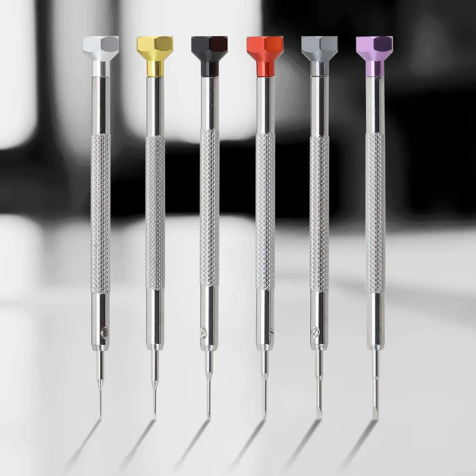 6pcs 0.6mm 0.8mm 1.0mm 1.2mm 1.4mm 1.6mm Multi-Function Screwdrivers Colored Cross Screwdriver Bit Set Watch Glasses Repair Tool