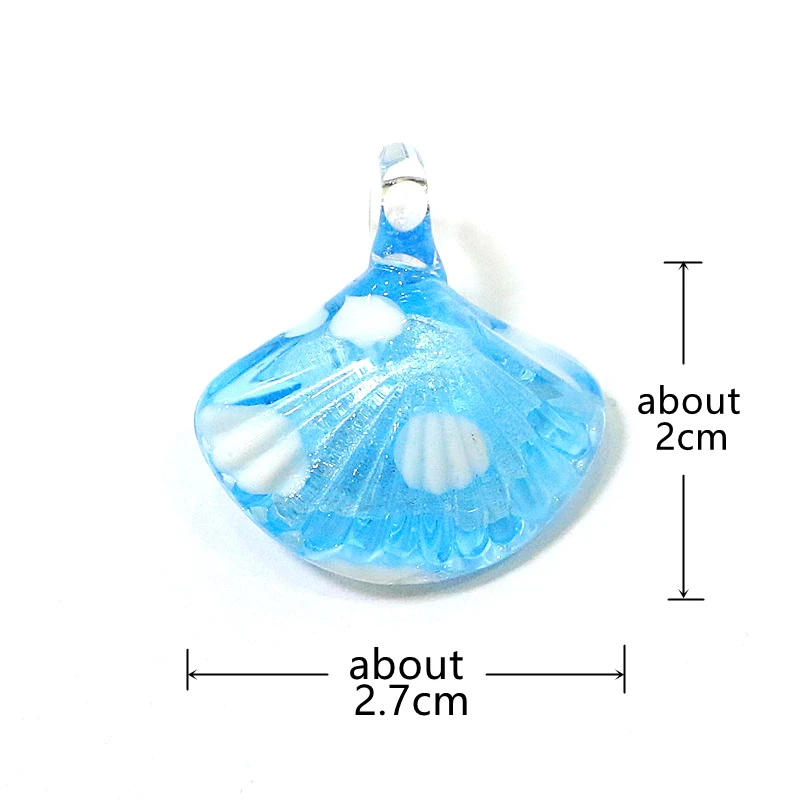 Colorful Mini Sea Shell Charm Glass Pendant Cute Marine Life Ornament for DIY Jewelry Making Accessories Aquarium Decor Supplies
