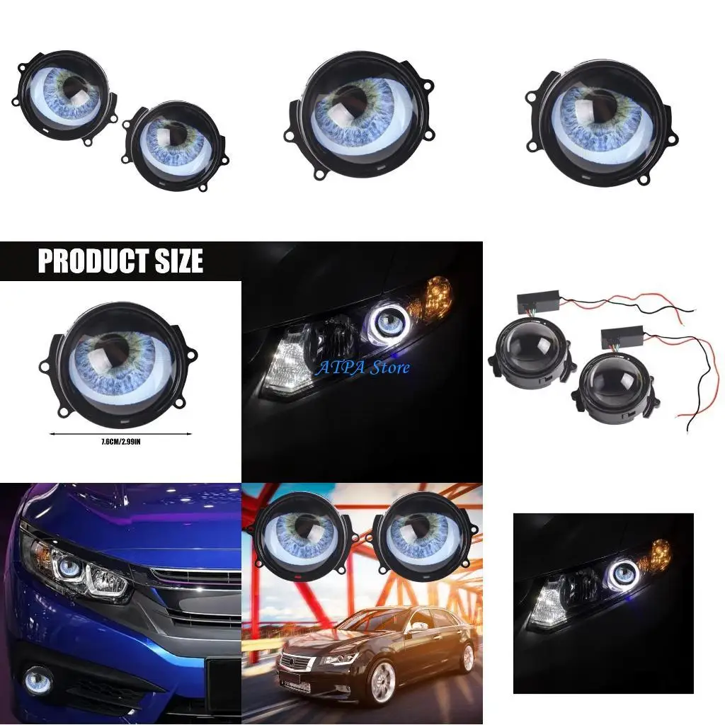 

U13C 12 В светодиодный динамический глаз автомобиля фара в сборе автомобильные фары Devil Eye 8 режимов регулировки аксессуары