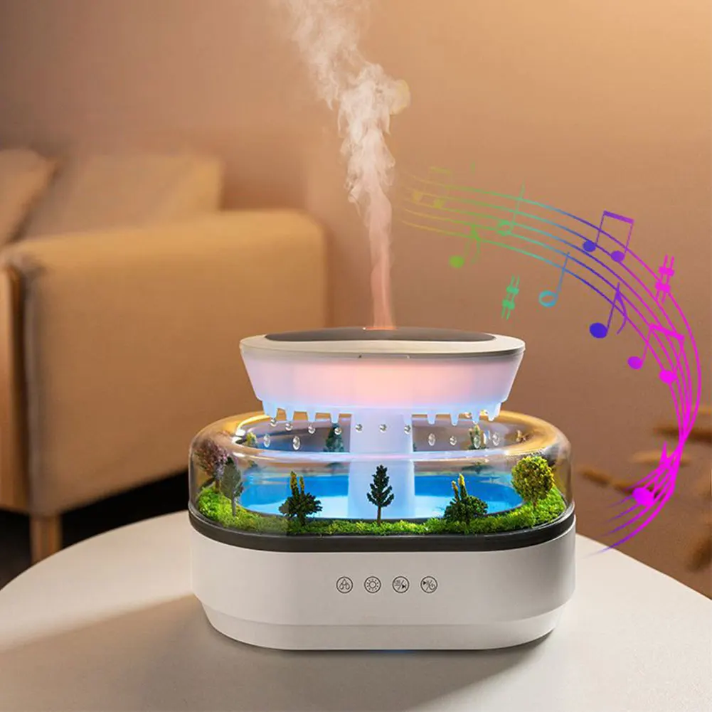 Rain Cloud Cool Mist Humidifier Water Drip Micro Landscape Aromatherapy Diffuser Air Diffuser Humidifier for Bedroom Home Office