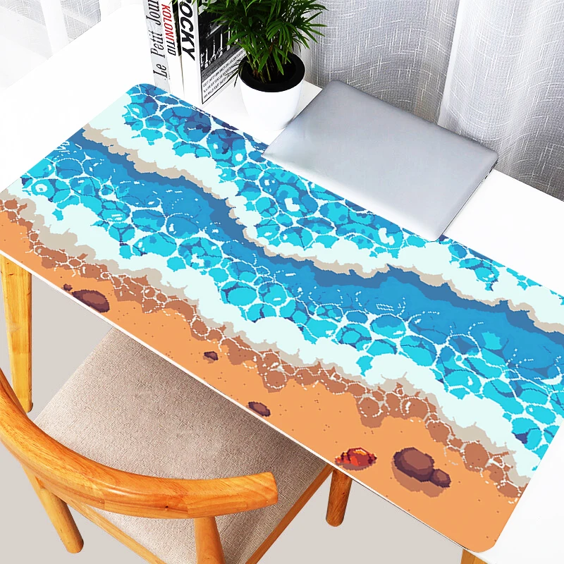 Mouse Pad Sea Beach Anime Rubber Mousepad Laptop Gaming Accessories Extended Desk Mat PC Pixel Art Kawaii Keyboard Pad Mouse Mat