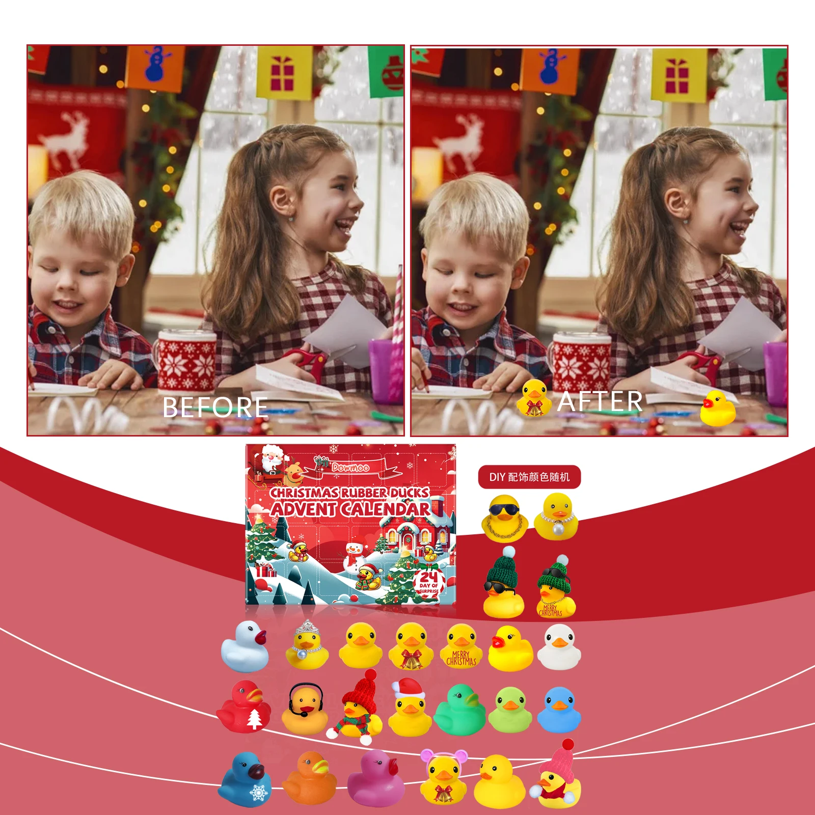 

Christmas Advent Calendar 24 Days Toy Gift Countdown Calendar for Kids - Holiday Fun Unboxing Surprise