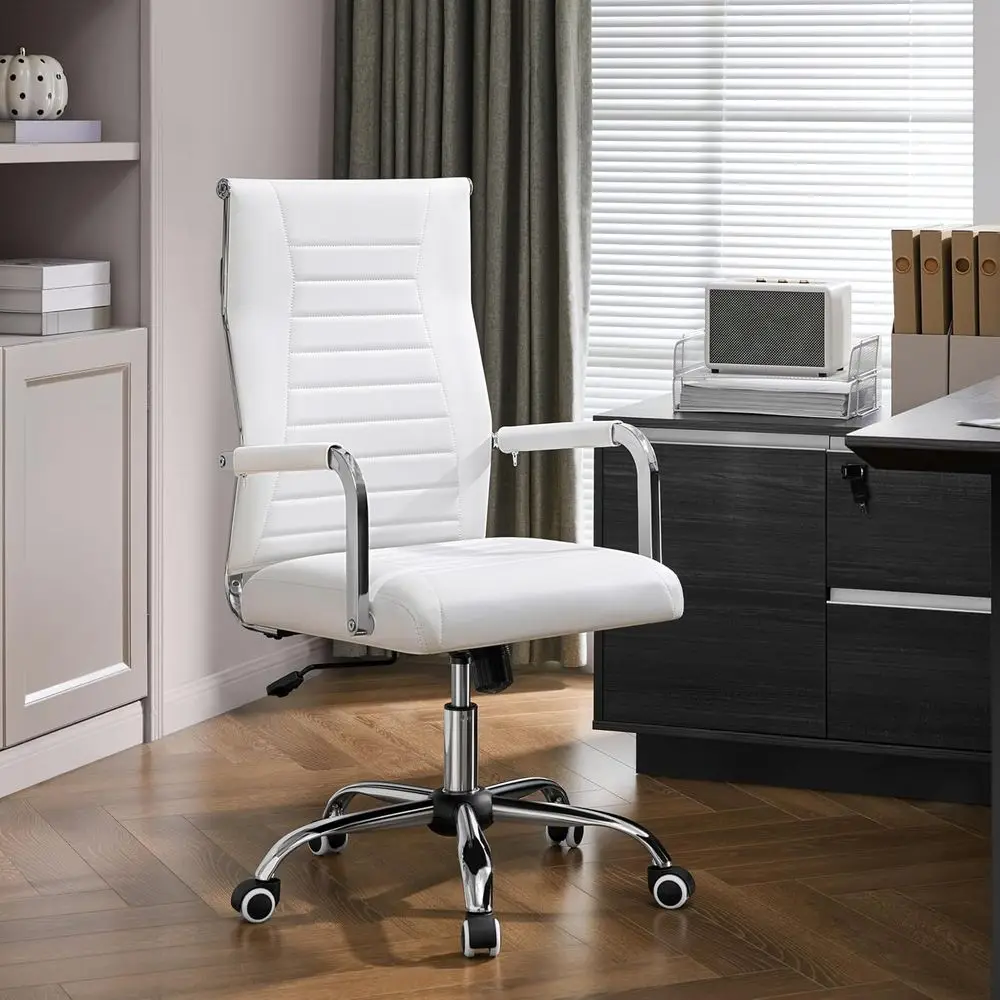High-Back Oice Desk Chair Executive Task Chair Management Chair PU Leather Chair Height Adjustable with Ergonomic Backrests or C