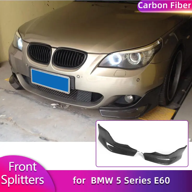 

Carbon Fiber Front Bumper Lip Splitters for BMW 5 Series E60 M-Sport Sedan 2003-2009 520i 530i Racing Front Splitters Flaps FRP