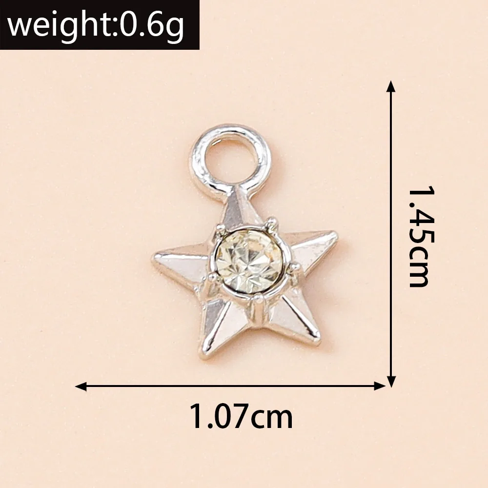 Leslie 10 Stück exquisite Kristall-Stern-Mond-Charms für baumelnde Ohrringe, Armbänder, Halsketten, Anhänger, Schmuck, DIY-Handwerk – Detail 26