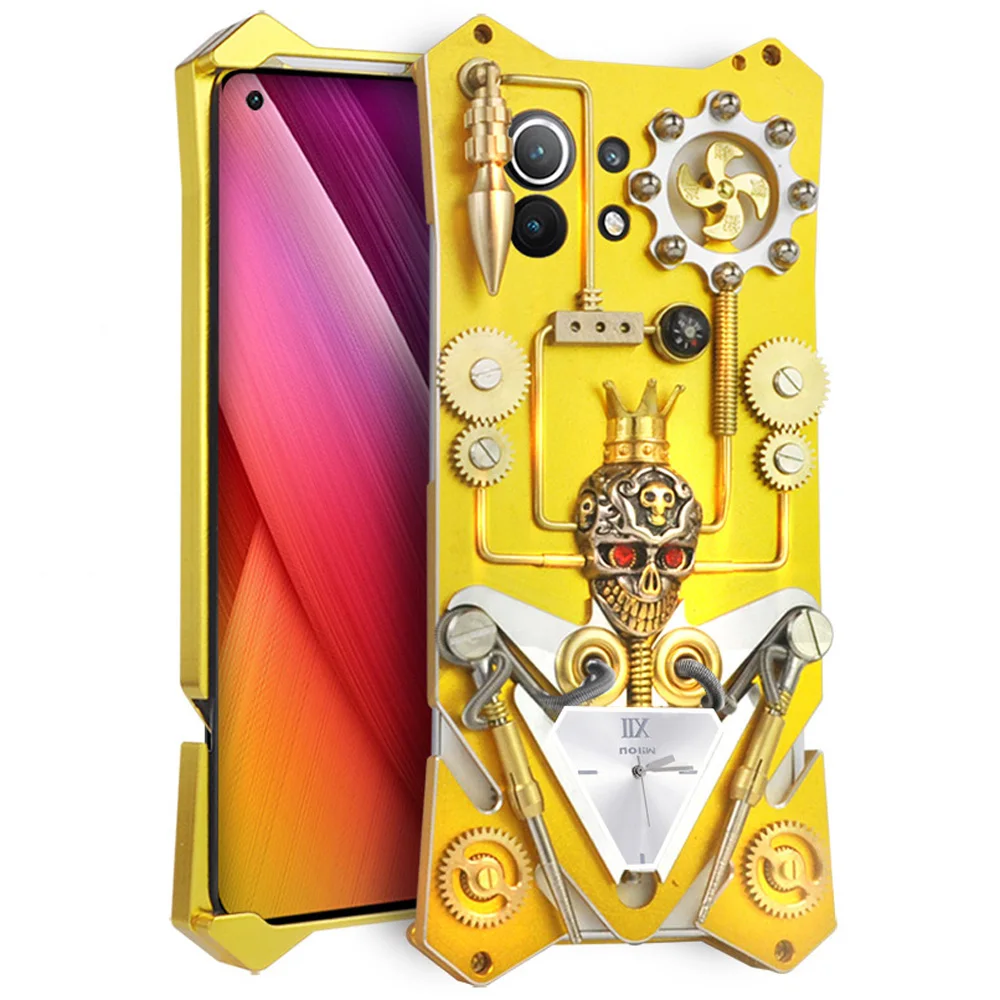 

New Metal Steel Machinery Armor Gear Fundas For Xiaomi Mi 11 Mix 4 Mix4 Mi11 6.81 Inch Coque Shell Housing CASE Cover