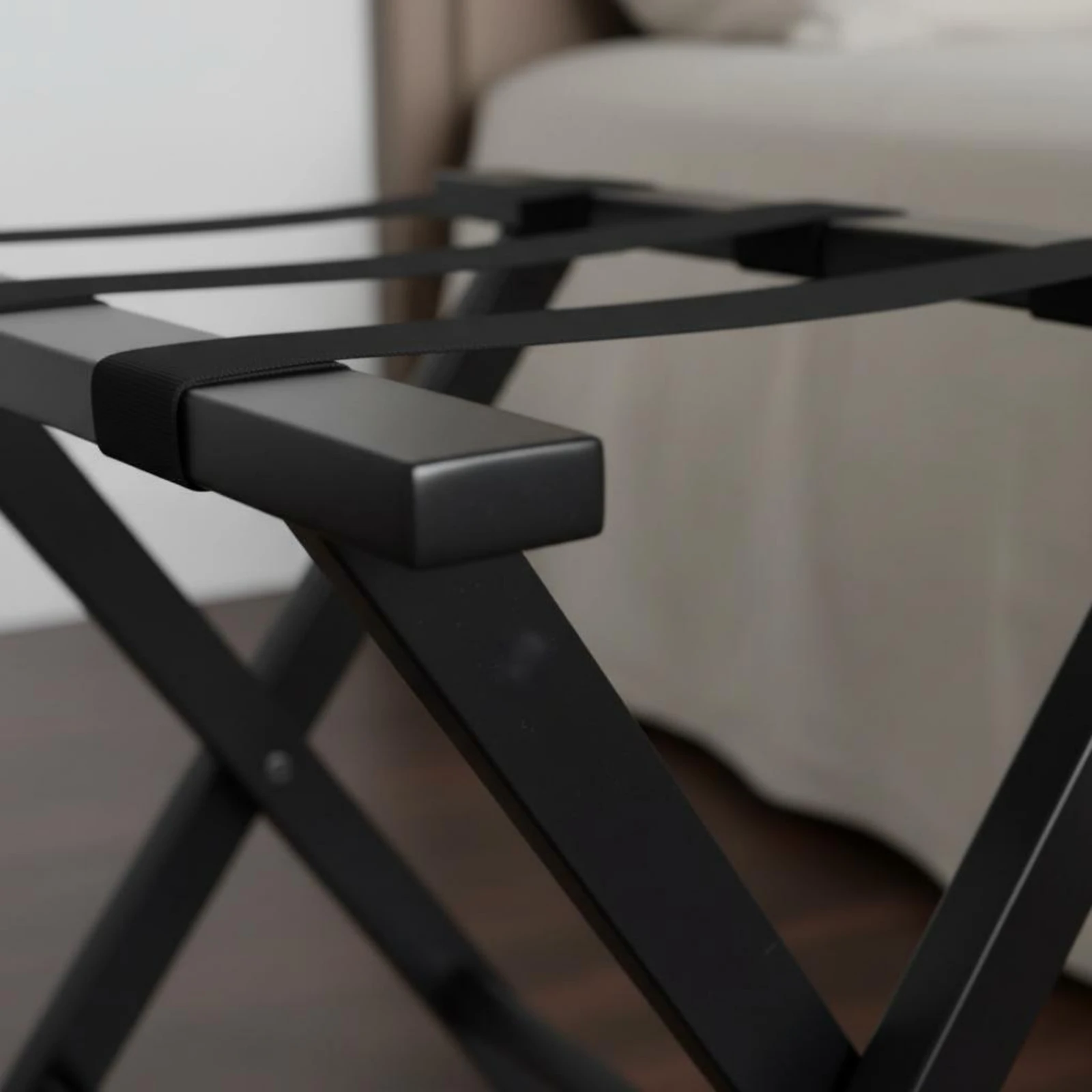 Bamboo Luggage Stand Foldable Folding Luggage Rack Suitcase Rack Sturdy Suitcase Stand Stable for Bedroom
