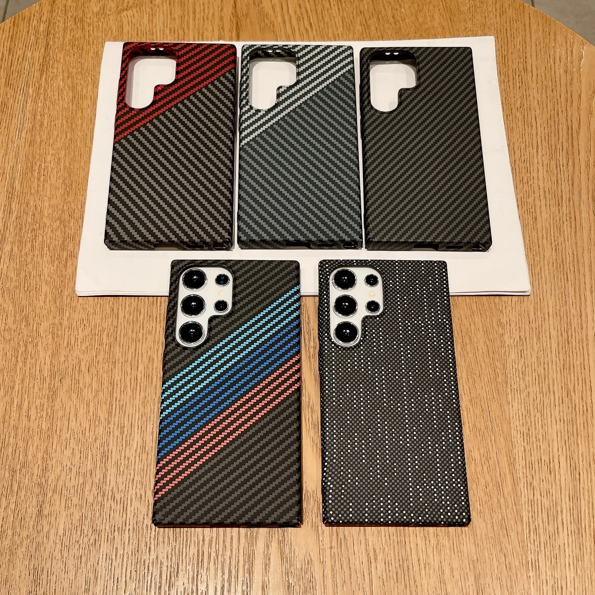 Ultra Thin Carbon Fiber Texture Armor Magnetic For Magsafe Case For Samsung S25 S24 S23 S22 Note 20 Ultra 10 Plus Hard PC Cover