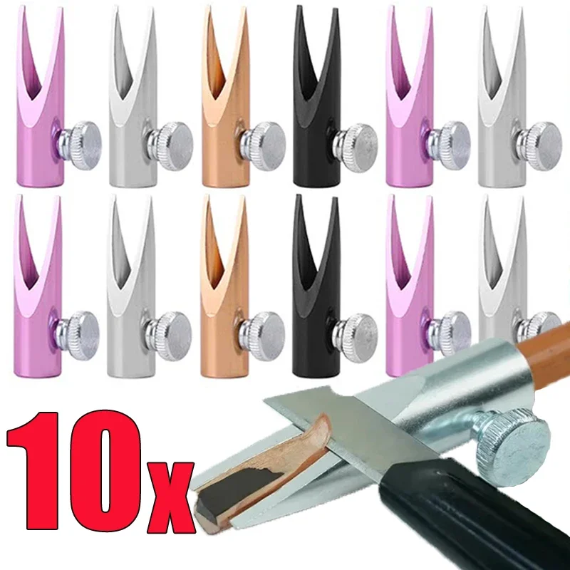 10PC Eyebrow Pencil Sharpening Tool Firmly Fixing Adjust Screw Duckbill Brow Pen Sharper Aluminum Alloy Makeup Tool for Beginner