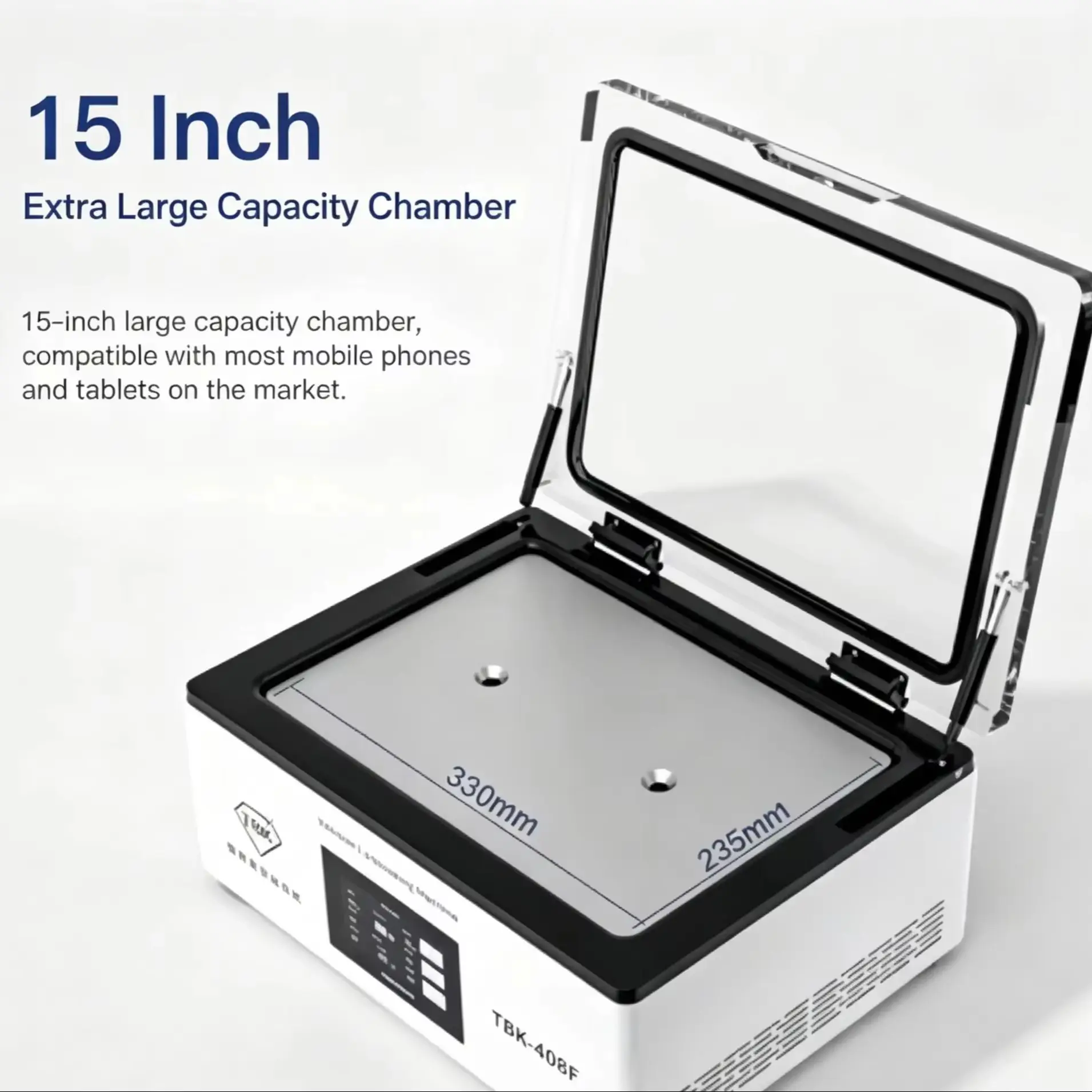 OCA Laminating Machine Bubble Remover 15 Inch Vacuum Laminator For Mobile Phone Screen Repair TBK 408F