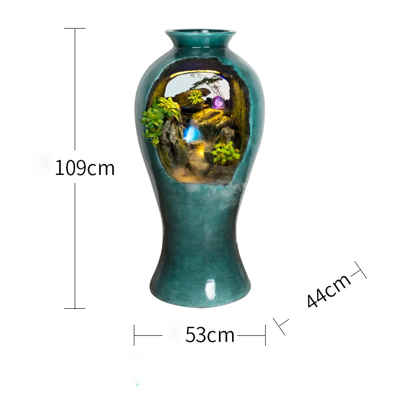 New Design Vase Shape Rockery Green Plant Atomizer Indoor Water Fountain Indoor Fountains and Waterfalls Home Decor