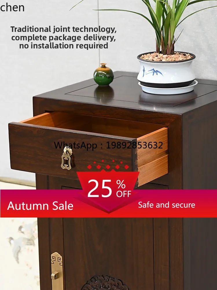

Single Door Cabinet All Solid Wood Corner Entrance Cabinet Small Shoe Cabinet