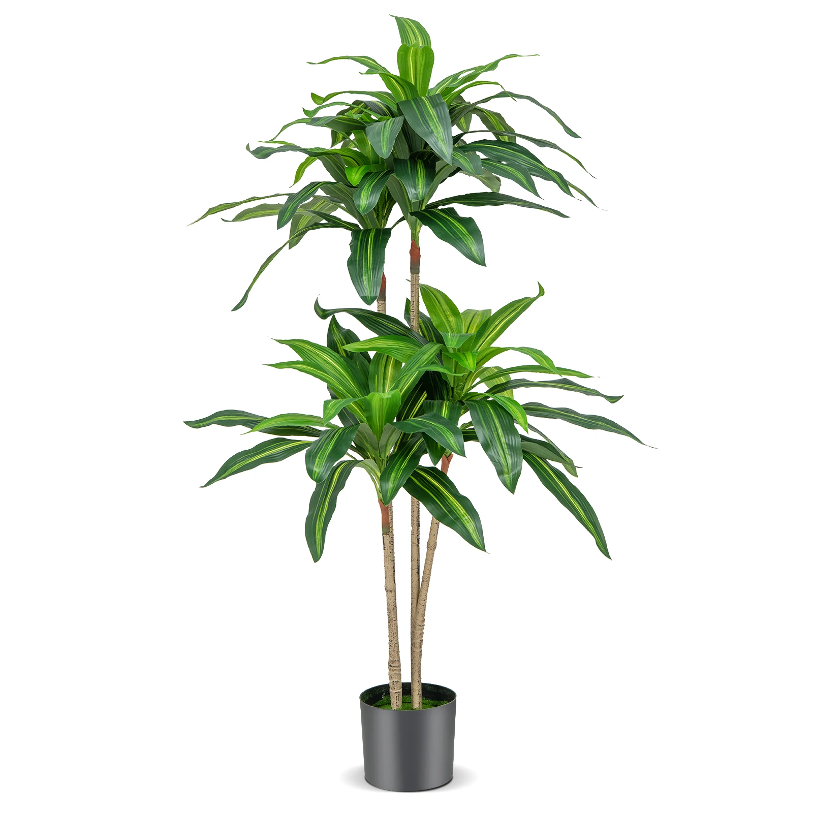 140cm Art plant Artificial plant Dracena Room plant with Pot & 92 Leaves plant Green Dragon Tree Artificial Palm