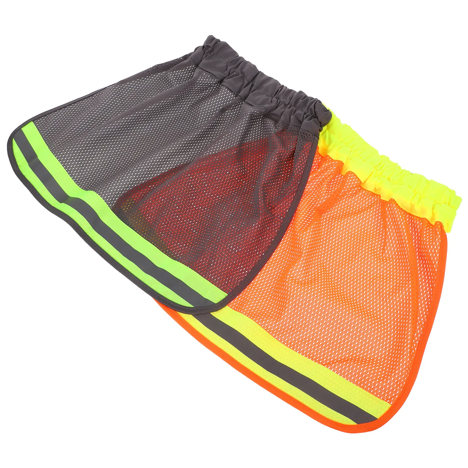 

2Pcs High Visibility Hard Hat Sunshade Reflective Strip Breathable Mesh Neck Protector Construction Uv Protection Safety