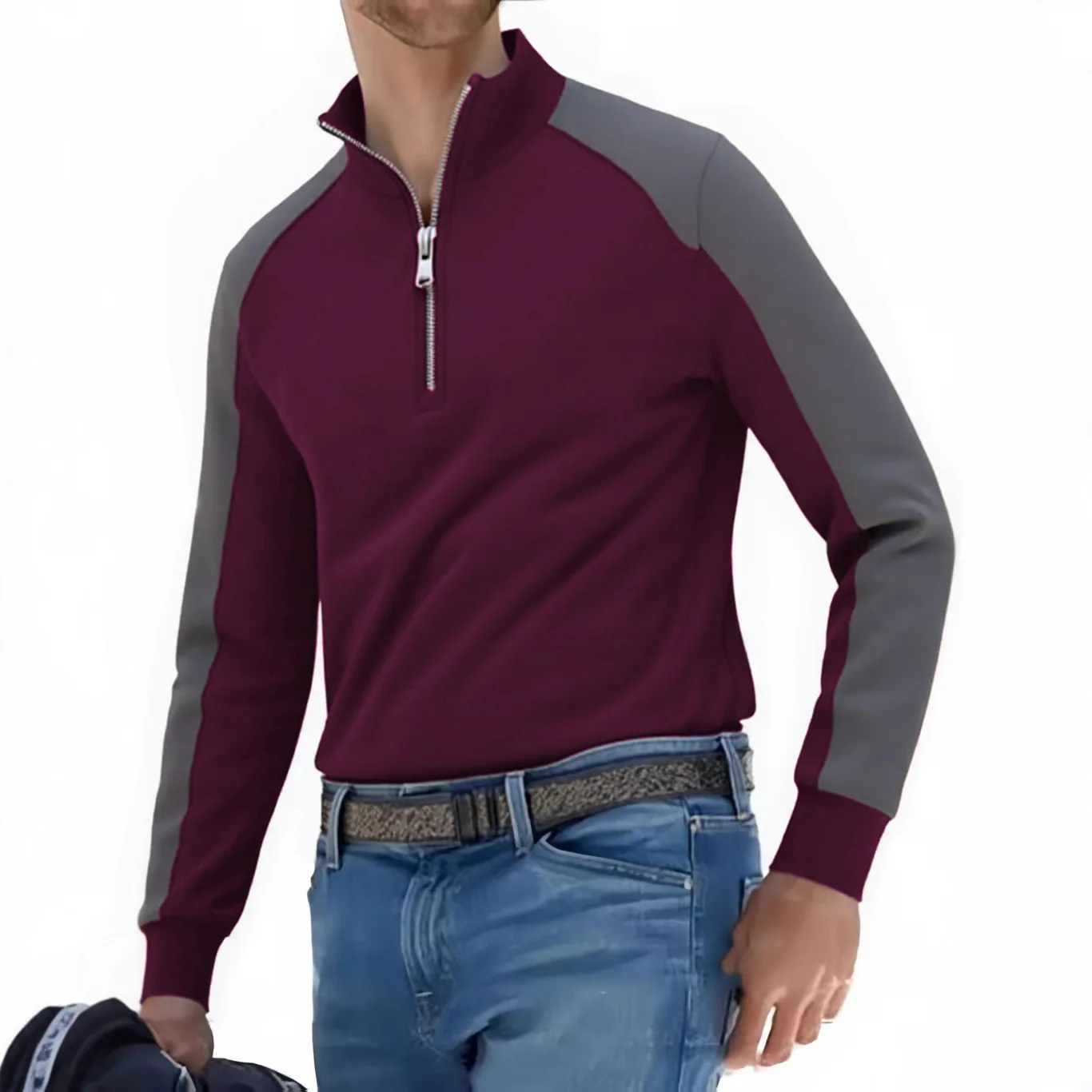 

New Men's Long Sleeve Zipper T-Shirt Slim Fit Sports Outfit Quick Dry Outdoor Cycling Fitness T-Shirt Casual Comfortable Top