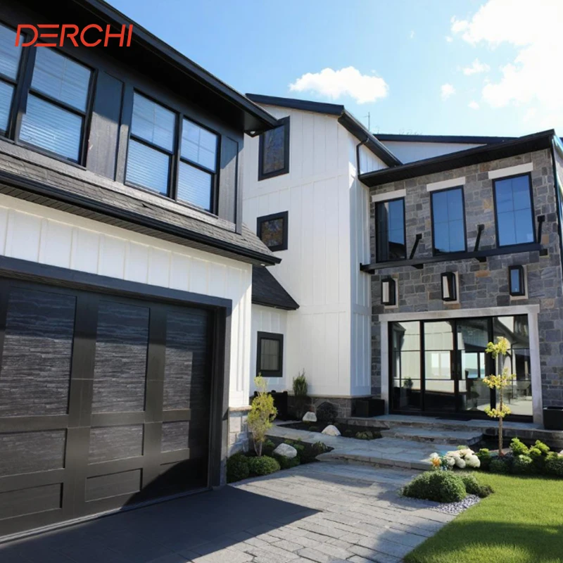 Hurricane Proof Impact Tempered Glass Black Burglar Proof windows Thermally Insulated Aluminum Profiles Casement Window