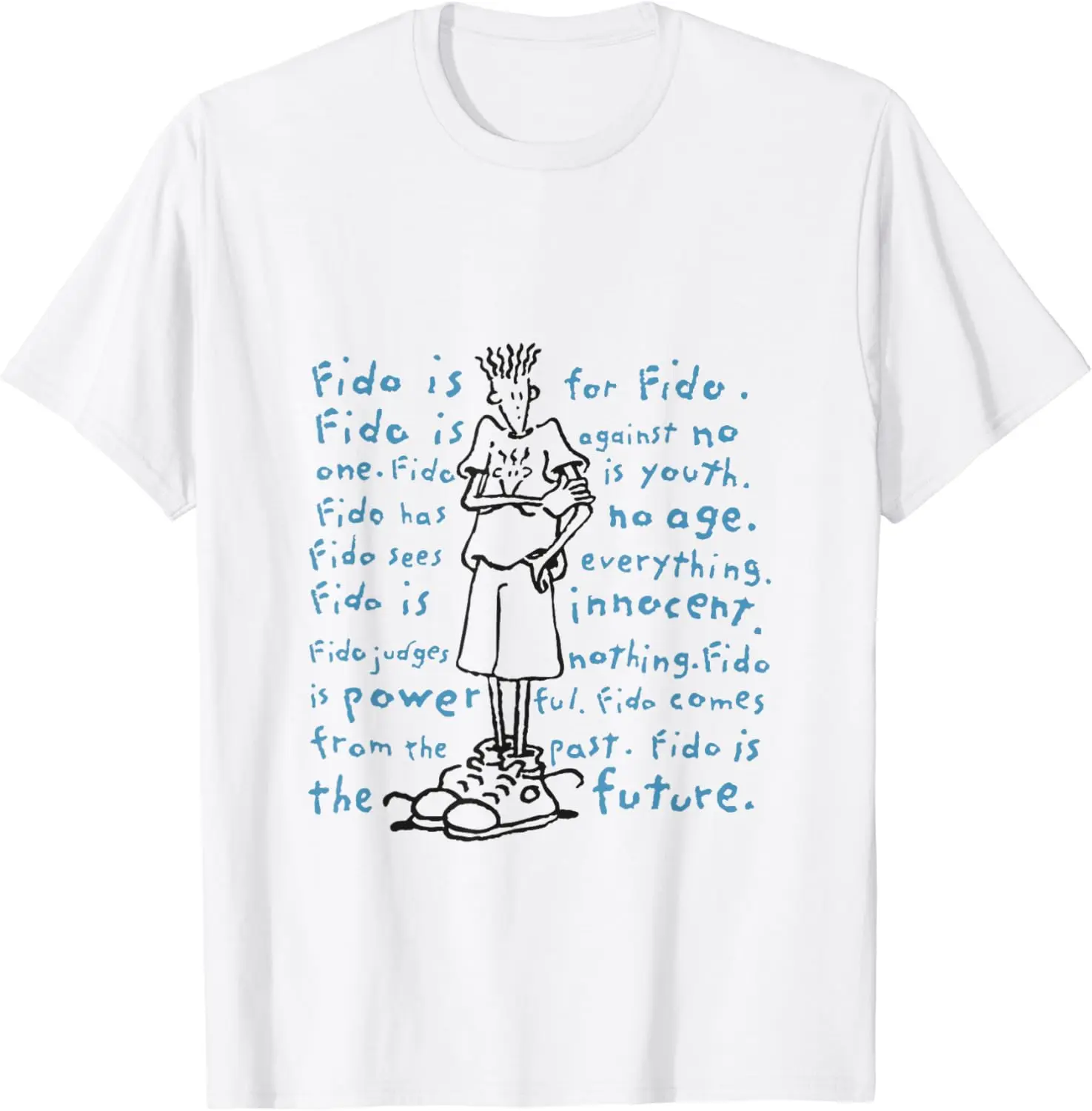 Fido Dido Mantra T-Shirt Vintage Short Sleeve Cotton T-Shirt  Printing Top Casual Hip Hop