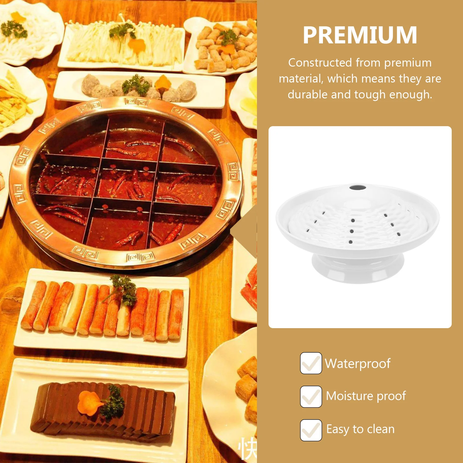 

Creative Smoking Serving Tray Premium Hot Pot Plate For Home Party Restaurant Cattle Stomach Design Dry Ice Compatible