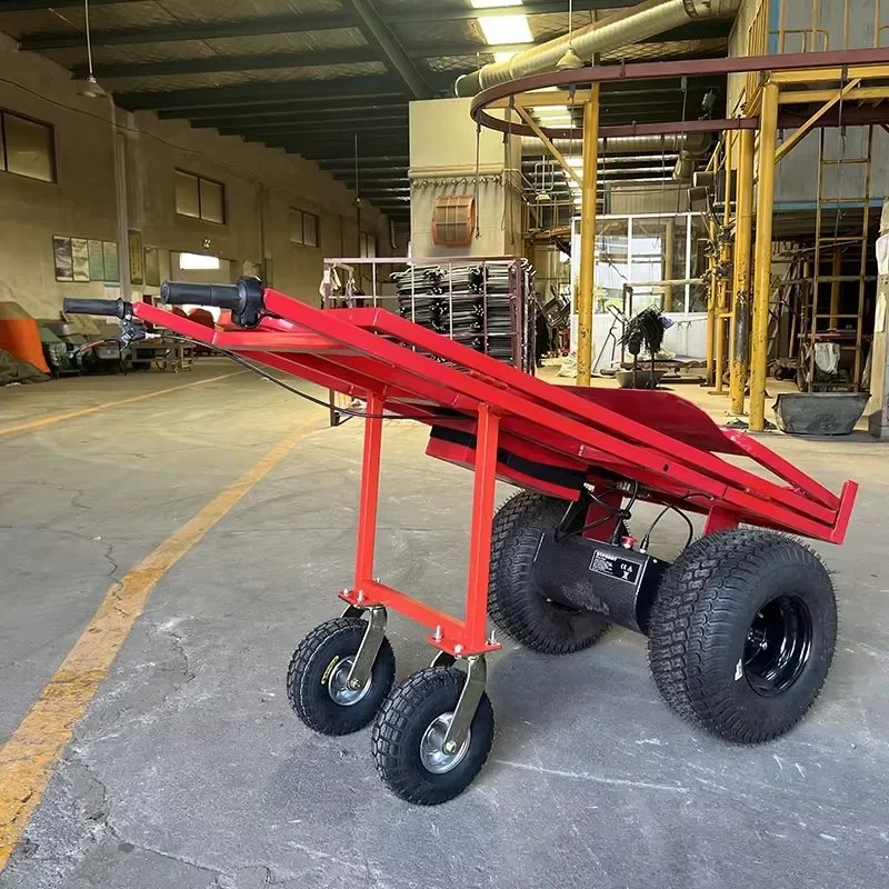 1000kg Heavy Duty Electric Trolley 1000W Power Open Body Cart Industrial Warehouse Hand Truck Mover for Logistics Transport