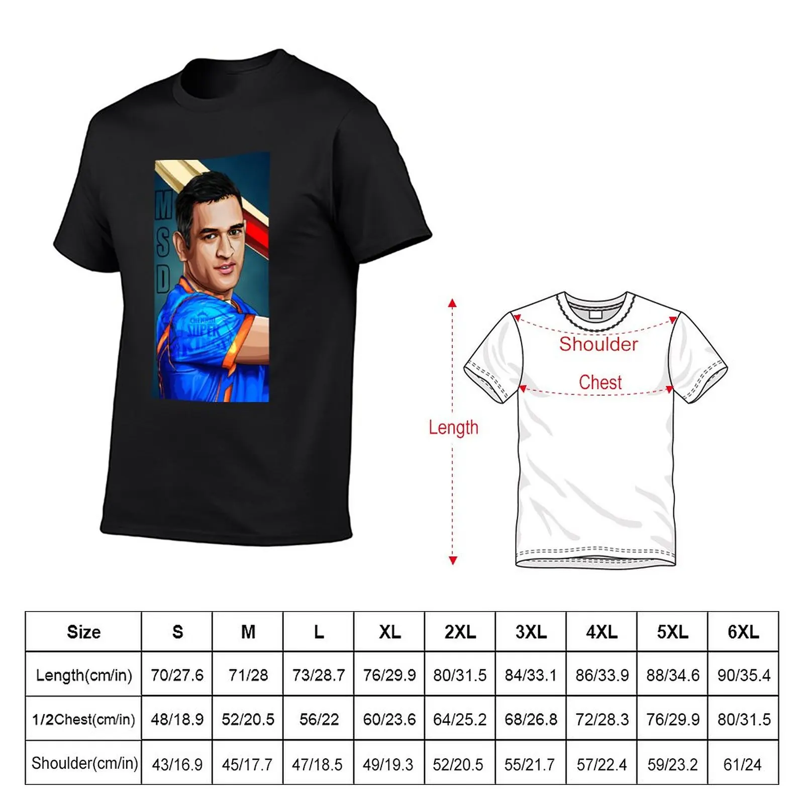 New Thala Dhoni csk awesome illustration T-Shirt oversized t shirts plus size tops Men's t-shirt