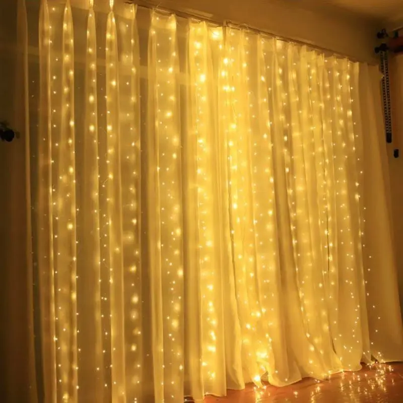 

USB Curtain Lights 6m/4m/3m 8 Lighting Modes LED String Lights Garden Holiday Home Christmas Wedding Decoration Pavilion Lights