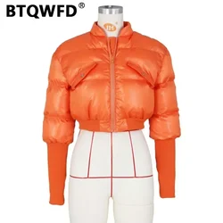 BTQWFD Jackets Women's Coats Parkas Female Clothing Autumn Winter Fashion Zipper 2024 New Casual Thicken Outerwear with Pockets