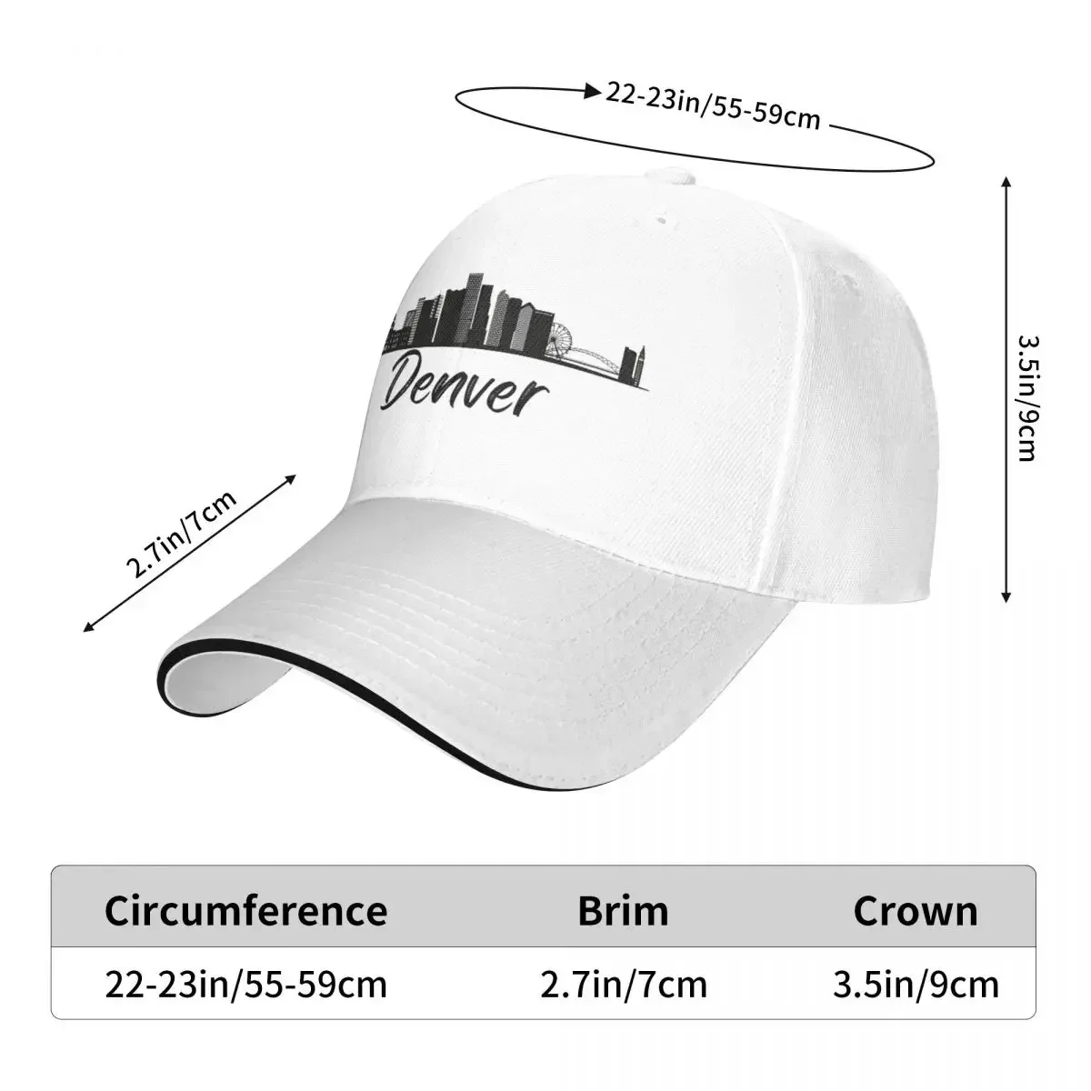 Denver Colorado Cap Fashion Casual Baseball Caps Adjustable Hat Hip Hop Summer Unisex Baseball Hats Polychromatic Customizable