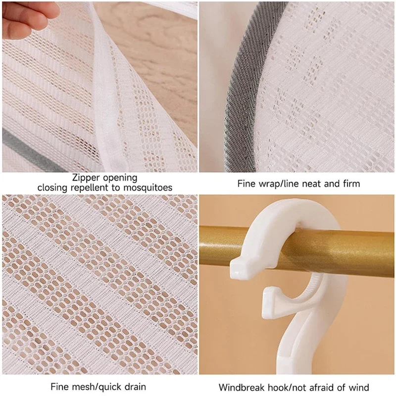 3-х уровневая портативная сетчатая подвесная сушилка для одежды, сложенная подставка для трав для бутонов, фруктов, гидропоники, цветов, овощей, рыбы, одежды, куклы