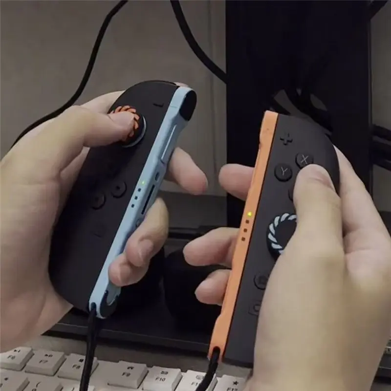 DT18 Silicone Cap for Switch2 for Joycon Joystick Cap Non-Slip Protective Mushroom Cap for Switch2 Controller (Black Orange