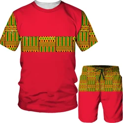 YUHA, Dashiki africano da uomo divertente stampa 3D T-shirt pantaloncini tuta da uomo abiti folk-custom pantaloncini unisex/abito donna abbigliamento uomo