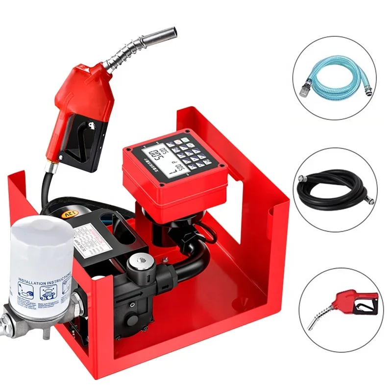 220v AC Electric Automatic Self Priming Di esel Oil kerosene Fuel Transfer Pump Kit with Meter Nozzle and Hose Oil Transfer Pump