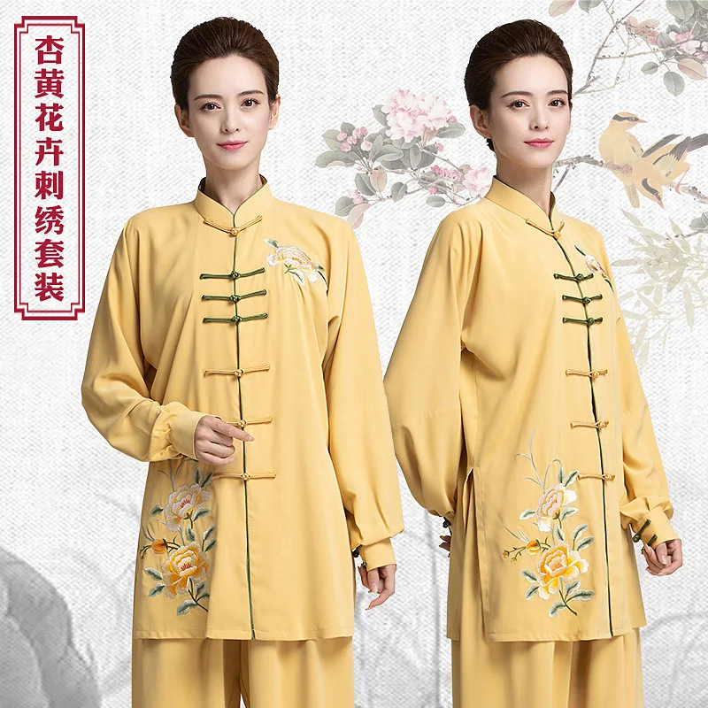Women's Tai Chi Suit Yellow New Arrival Premium Trendy Spring Autumn Martial Arts Training & Performance Wear