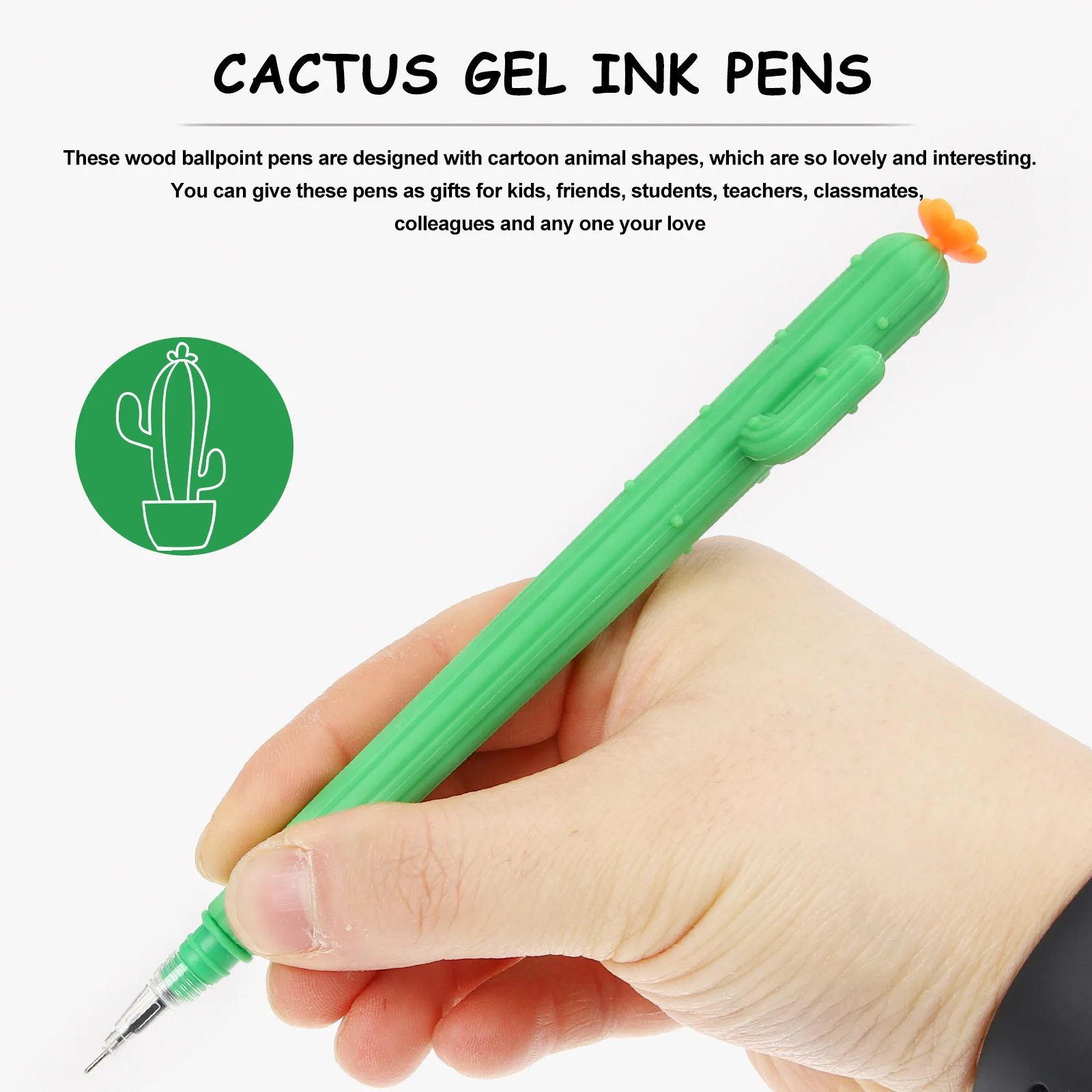 

10 Pcs Cactus Pen Cute Design Pens Kawaii School Supplies Plant Plastic for s