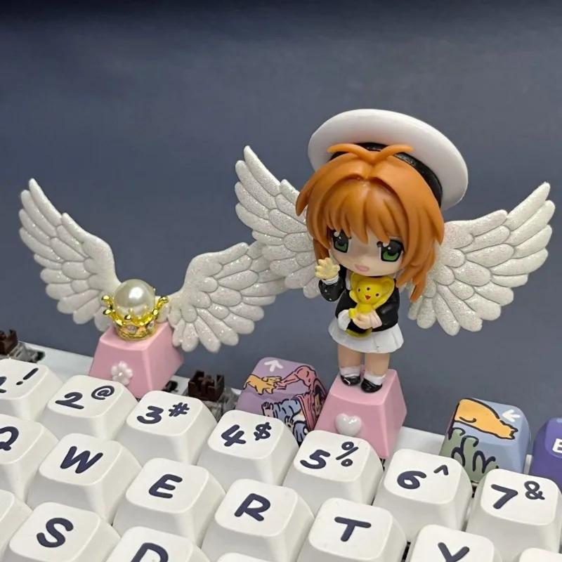 

CardCaptor Sakura keycaps cute personality creative translucent cross switch mechanical keyboard cap angel wings holiday gift