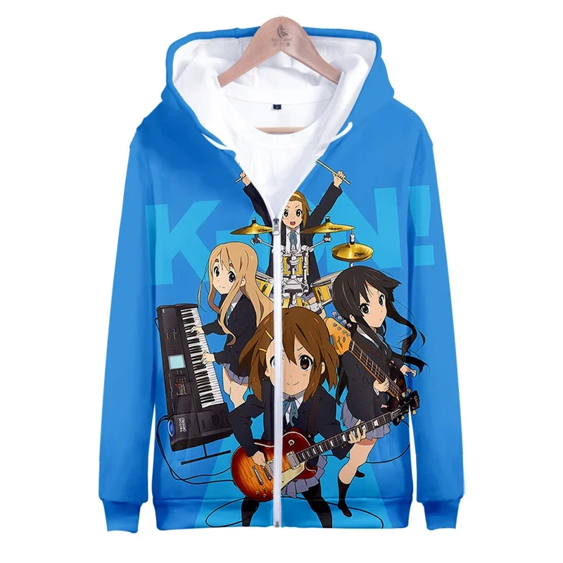 Print K-ON!! Zipper Sweatshirt Women Men Hoodie Unisex Long Sleeve Harajuku Streetwear 2021 Japanese Anime 3D Clothes Plus Size