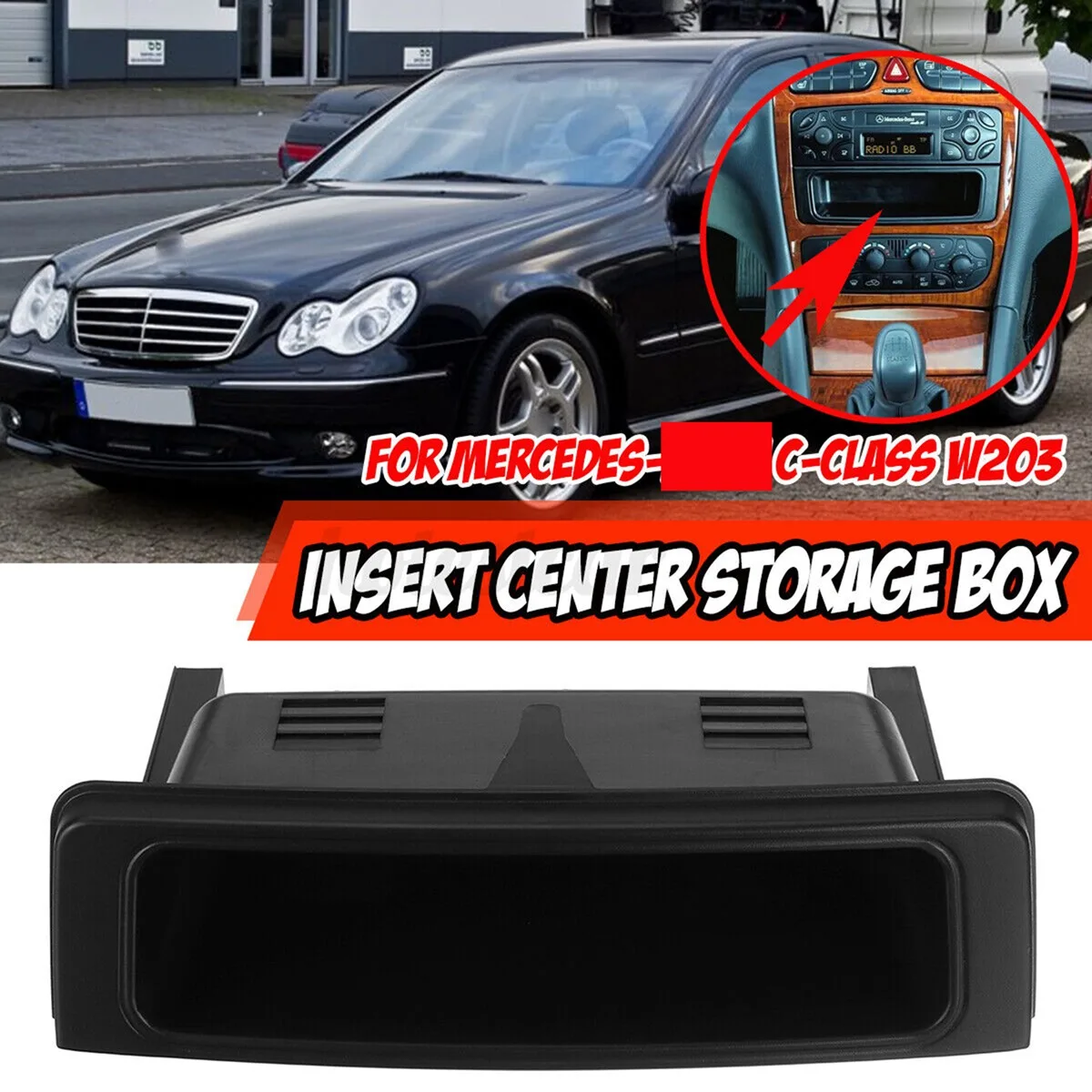 2036830291 konsola główna samochodu taca dla Mercedes-Benz W203 C-Class 2001-2007 W639 Vito Storage pudełko typu Organizer