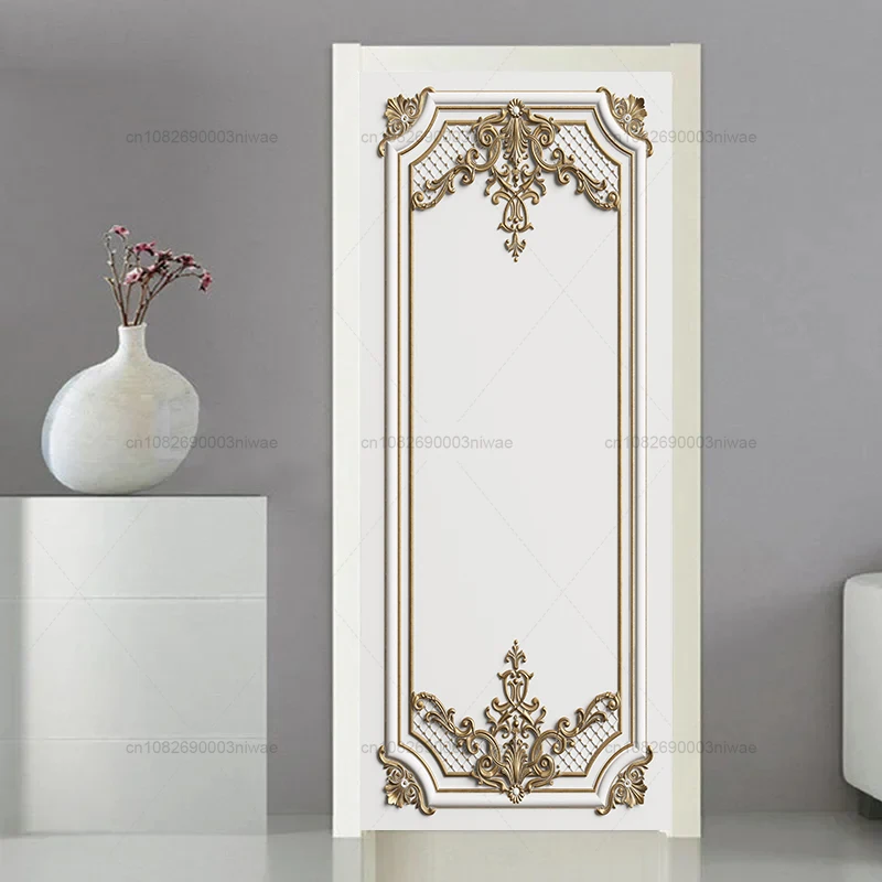 White European style door sticker, room decoration sticker, 3D wallpaper, PVC waterproof sticker