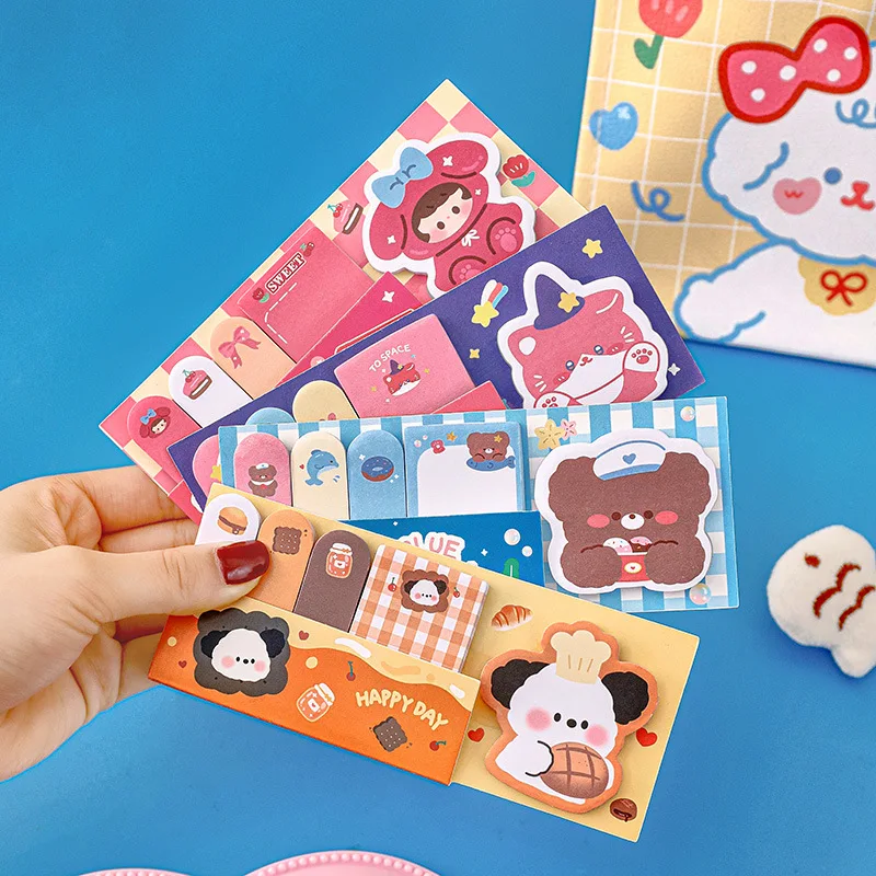 Kawai Stationery Cartoon Combination Sticky Creative Message N Times Sticker Student Small Gifts Cute Handbook Note Paper Lovely