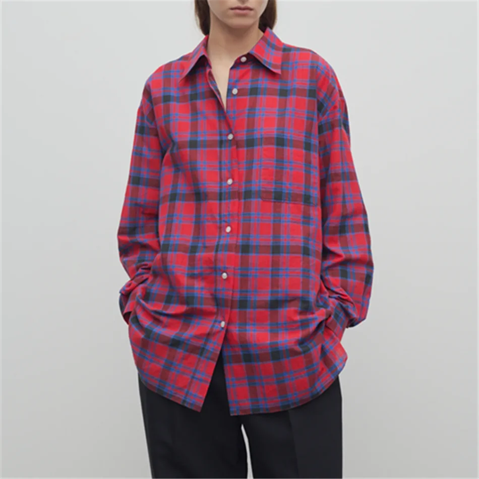 

TR Nesson Shirts In 100% Cotton Loosse Button Tops With A Front Patch Pocket 2025 New Hot Sale Women's Clothing